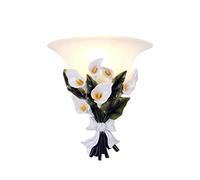 WXKAGF Applique Murale Moderne E27 en Verre Blanc résine Mode rétro Bouquet Applique allée Restaurant Fond Mur givré Chevet Salle de Bain hôtel Bar Magasin de Fleurs café Restaurant Fleur Applique