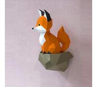 WXMYOZR Origami Décoration Murale Bricolage Mur Trophée Papercraft Carton Mur 3D Animal Décoration Statue Murale Artisanat Jouets Activité