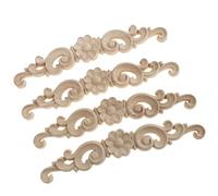 Wxqbjtam Appliques D'angle Vintage En Bois Non Peint avec Motif Floral Sculpté, 16X3X0.8cm