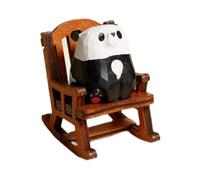 Wxqbjtam Figurine D'animal sur Fauteuil à Bascule, Décoration de Table, Statuette Mignonne, Petite Sculpture pour Micro-, Panda