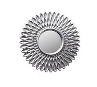 Wxqbjtam Miroir Mural Rond pour Une Décoration Moderne de Salle de Bain et de Chambre, Argent en Forme de Fleur