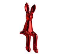 Wxqbjtam Sculpture de Lapin Assis, Figurine de Lapin, Décoration Intérieure, Statue de Lapin En PET, Touche Artistique Moderne, Convient pour Le Bureau, Rouge