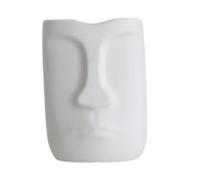 Wxqbjtam Vase en Céramique à Motif de Visage, Pièce Décorative Unique pour La Maison, Style Nordique Moderne, Blanc, 12.5 cm x 17 cm