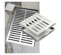 WXQTM Caniveau Cour Grille Drainage Carrée Argent | Siphon Sol En Acier Inoxydable 304 pour Salle Bains Extérieure Jardin Terrasse(25x25x2cm)
