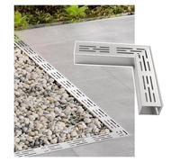 WXQTM Raccords Caniveau en L Caniveau Amovible Dimensions 25x25cm | Système Drainage en Acier Inoxydable pour Cour Allée Terrasse Bord Piscine Jardin(15x4cm)