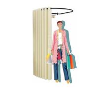 WxuuLTGJR Cabine D'essayage Cabine d'essayage en Forme de U, Magasin de vêtements Mural, vestiaire temporaire avec Rideau occultant, Dressing Portable