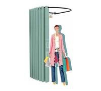 WxuuLTGJR Cabine D'essayage Cabine d'essayage en Forme de U, Magasin de vêtements Mural, vestiaire temporaire avec Rideau occultant, Dressing Portable