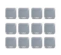 WYAN 12 pcs de boîtes de rangement carrées en plastique transparent avec couvercles, pour les perles, les bouchons d'oreille et d'autres petits objets (5.5 x 5.5 cm).