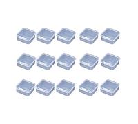 WYAN 15 paquets de boîtes de rangement carrées en plastique transparent avec couvercles, pour les perles, les bouchons d'oreille et d'autres petits objets (4,3 x 4,3 cm).