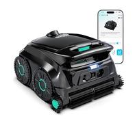 WYBOT Aspirateur de piscine robotique sans fil, brosse à six rouleaux, nettoyage bord à bord, passage à obstacles élevés, nettoyeur de piscine léger pour piscines creusées et hors sol (noir étoilé)