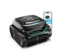 WYBOT C2 - Robot Piscine sans Fil, 3 Moteurs, Double Filtration, Nettoyage Fond, Parois Et Ligne d'eau, Autonomie 180 Min, pour Piscines Enterrées Max 150㎡, App Incluse(Vert Charbon-Gris)