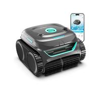 WYBOT C2 Robot Piscine sans Fil pour Piscines Enterrées 150㎡, Double Filtration, 3 Moteurs, Aspiration Puissante, Nettoyage Parois & Ligne d'eau, 180 Min, App(Vert Brume-Vert)
