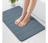 wyewye Tapis de bain en mousse à mémoire de forme 50 x 80 cm - Bleu brouillard - Tapis de bain ultra doux, antidérapant, super absorbant