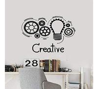 WYF utocollant Mural, Bureau Vision Gear Ampoule Vinyle Sticker Mural Technologie Bureau Mur Art Déco Autocollant Mural 52X75Cm