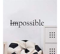 WYF itations De Motivation Mots Impossible Chambre Stickers Muraux Possible Inspiration Vinyle Lettrage Autocollant Stickers Muraux Décoration De La Chambre 21X89 Cm