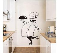WYF rôle Chef Stickers Muraux pour Carreaux De Cuisine Murs en Verre Étanche Vinyle Autocollant Mural Décor À La Maison Stickers Muraux Décoration De La Maison 56X80Cm