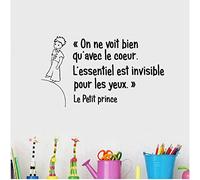 WYFCL Le Petit Prince Citations Vinyle Autocollant Mural Enfants Garçons Chambre/Chambre Prince Art Mural Stickers Muraux Décor 56Cmx33Cm