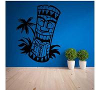 WYFCL Sticker Mural Tiki Bar Décoration Sticker Mural Salon Décoration De La Maison Étanche Art Autocollant Papier Peint Totem Île Hawaii Masque Culture 42X55Cm