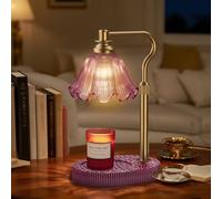 WYghyronic Lampe chauffe-bougie avec hauteur réglable - Chauffe-cire sans flamme à 4 niveaux à intensité variable, fonction minuterie et design élégant en plusieurs couleurs (Rose)