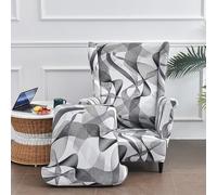 WYJHNLBEDC 2 pièces Housse élastique pour fauteuil à oreilles, Protège-fauteuil élastique pour fauteuils à oreilles/fauteuils lounge extérieur/fauteuils de salon/canapé 1 place