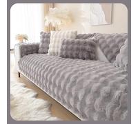WYJHNLBEDC Housse de canapé en peluche chaude super douce pour canapé en forme de L / U / canapé d'angle 3/2/1 place / protection de canapé pour chien / chat - Gris