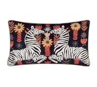 Wylder Tropics Housse de Coussin en Coton brodé zèbre Effet Miroir