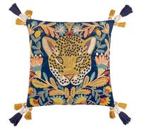 Wylder Tropics Housse de Coussin en Velours brodé léopard Royal