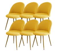 WYLEBER Housses de Chaises à Dossier Incurvé,Extensibles Housse de Chaise de Salle à Manger Lot de 2/4/6,Amovibles et Lavables,pour Cuisine Salle à Manger et Salon(Lemon Yellow,6Pcs)