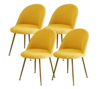 WYLEBER Housses de Chaises à Dossier Incurvé,Extensibles Housse de Chaise de Salle à Manger Lot de 2/4/6,Amovibles et Lavables,pour Cuisine Salle à Manger et Salon(Lemon Yellow,4Pcs)