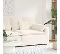 Wynira Canapé modulaire avec accoudoir et coussin en crème, largeur d'assise 100 cm, tissu aspect laine d'agneau, cadre en métal, flexible pour salon, chambre d'adolescent, bureau, home cinéma, salon