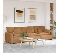 Wynira Canapé modulaire avec coussin beige, canapé avec structure en métal, tissu aspect laine d'agneau, 324 x 105 x 64 cm, élément d'assise 3 pièces avec chaise longue et ottoman, pour salon et