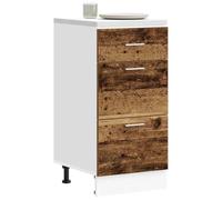 Wynira Lyon Meuble bas aspect bois vieilli 40 x 46 x 81,5 cm avec pieds réglables autoportant pour cuisine, salle à manger, espace de rangement avec tiroir et porte comme buffet, commode, étagère
