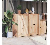 Wynira MEPPEL Armoire de cuisine d'extérieur en pin massif avec plan de travail, espace de rangement, portes et tiroirs, 106 x 55 x 92 cm, idéal pour salle à manger, garde-manger, bar et île