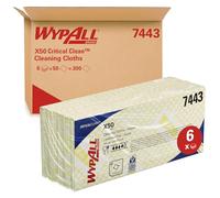 WypAll® Chiffons de Nettoyage X50 7443, Chiffons Jaunes à Code Couleur, Contact Alimentaire, Haute Absorption, 6 Paquets x 50 Chiffons Interfeuilletés (300 au total)