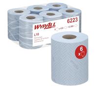 WypAll Essuie-tout 6223, bleu, Papier Essuie-Tout, 6x430 Chiffons | WypAll L10 essuie-tout en rouleau, pour l'essuyage léger, pour le distributeur 6221, 38 x 18,3 cm, 2580 Chiffons