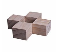 WYQXTY Rehausseurs de Meubles en Bois pour Lits, Rehausses de Meubles en Bois 12 x 12 cm, Hauteur 3-20 cm, Couleur Bois, Lot de 4