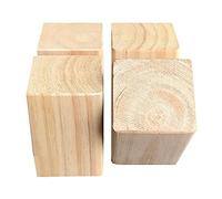WYQXTY Rehausseurs de Meubles en Bois pour Lits, Rehausses de Meubles en Bois 9 x 9 cm, Hauteur 5 à 20 cm, Couleur Bois, Lot de 4