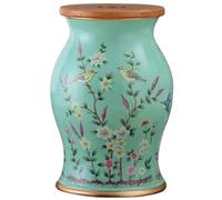 WYQXTY Tabouret de Jardin décoratif en céramique Tabouret de Jardin en céramique avec Rangement et siège Bambou, Tabouret Table d'appoint Multicolore(Green)