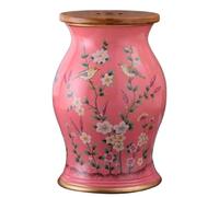 WYQXTY Tabouret de Jardin décoratif en céramique Tabouret de Jardin en céramique avec Rangement et siège Bambou, Tabouret Table d'appoint Multicolore(Pink)