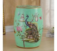 WYQXTY Tabouret de Jardin décoratif en céramique Tabouret de Jardin Tambour en céramique Multicolore, for terrasse, Patio, Chalet(Blue Green)