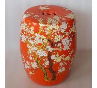 WYQXTY Tabouret de Jardin décoratif en céramique Tabouret de Tambour en céramique émaillée Peint à la Main Style Chinois, Support Fleurs Jardin Multicolore(Red a)