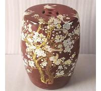 WYQXTY Tabouret de Jardin décoratif en céramique Tabouret de Tambour Jardin Chinois en céramique, Support Fleurs Multicolore émaillé Peint à la Main for l'extérieur(Brown)