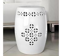 WYQXTY Tabouret de Jardin décoratif en céramique Tabouret Tambour de Jardin décoratif en céramique Multicolore 10,4x18,1 Pouces(White)