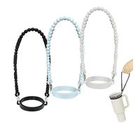 WYRGQIQN Accessoire Gourde Stanley 3 pièces Support Bouteille Silicone Noir Blanc Bleu pour randonnée Camping vélo Compatible 8-40 oz poignée Portable Multifonction Fixation Facile extérieur
