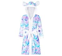 WYTbaby Peignoir pour fille à capuche en polaire douce pour enfant, peignoir en éponge avec motif animaux 3D, âge 4-14 ans, 10-12 ans