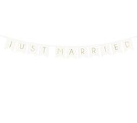 wYw Guirlande en Carton Just Married Blanche et dorée 15 x 155 cm
