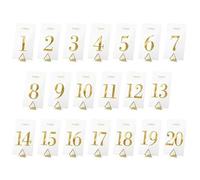 wYw Mellilu Lot de 20 numéros de table, dorés, transparents, 7 x 12 cm, dorés