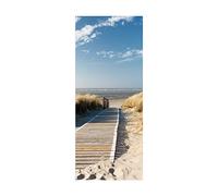 WYXWZ Sticker Porte Trompe l'oeil 3D Mer Bleu Vinyle Autocollant Amovible Murale Décoration 73x205 cm Mer pour Cuisine Chambre Salle de Bain Auto-adhésif Amovible Murale Décoration 73x205 cm Mer