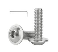 WZHUIDA Lot de 20 vis à tête bombée M8 x 45 mm en acier inoxydable avec bride, filetage complet à six pans creux avec clé
