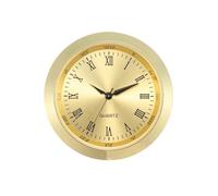 Wzmzjy Mini Horloge à Mécanisme Encastrable Compact Insert D'horloge à Mécanisme Rond pr Décorateurs Amateurs, Or, Emballage Boîte